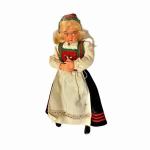 Fjord Hardanger Doll Oslo Norway Hilda S. Ege Traditional Folk Costume Dress 9"